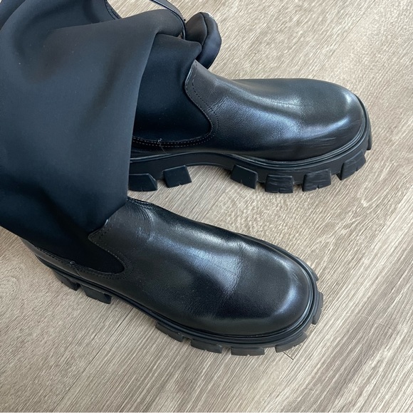 PRADA MINI BAG KNEE HIGH MONOLITH BOOT SIZE 39 - Picture 3 of 16